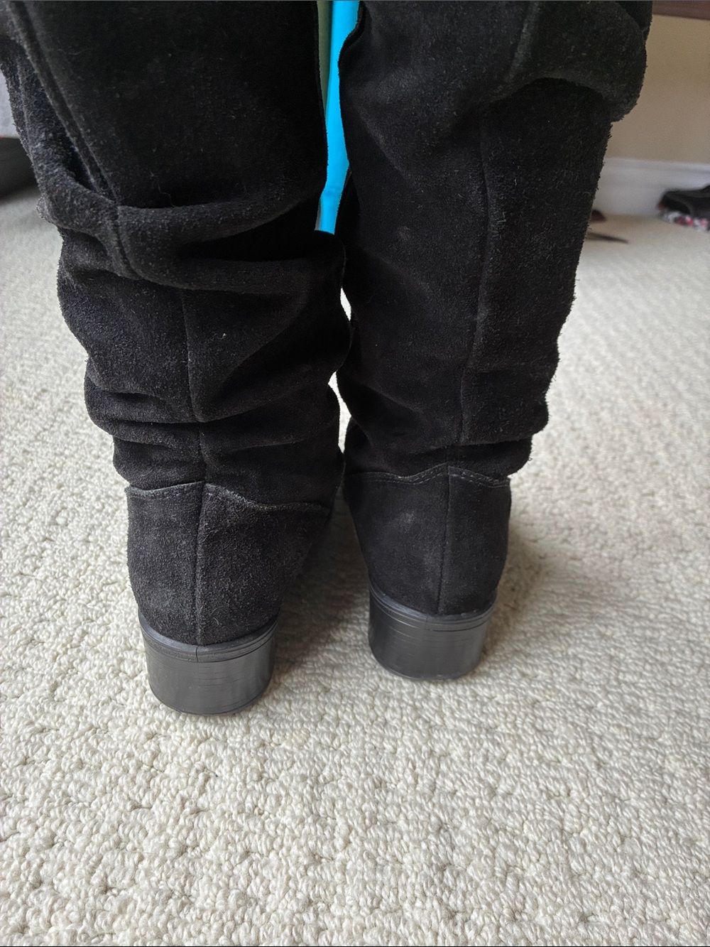 Vintage Henri Pierre Women's Black Suede Tall Slouch Boots Size 7 Made in Canada - Picture 5 of 12